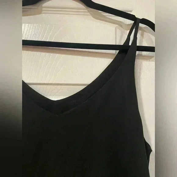 Shinestar Plain Black Sheer Cami Flowy Spaghetti Straps V Neck Size S - Picture 2 of 9